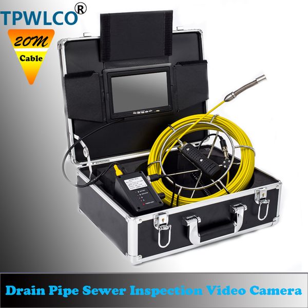 

cameras 7inch screen monitor drain pipe sewer inspection video camera system 17mm len viewing angel 140dregee 20m