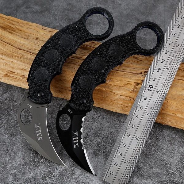 

x14 karambit folding blade knives stainless steel blade titanium g10 handle hunting automatic edc pocket knife