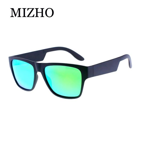 

mizho brand green hip hop square polarized sunglasses men fashion plastic woman sunglasses polaroid uv true vision true oculos, White;black