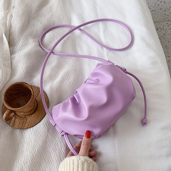

fashion cloud-wrapped soft pu leather small bag shoulder slant handbag day clutches bags messenger crossbody bag