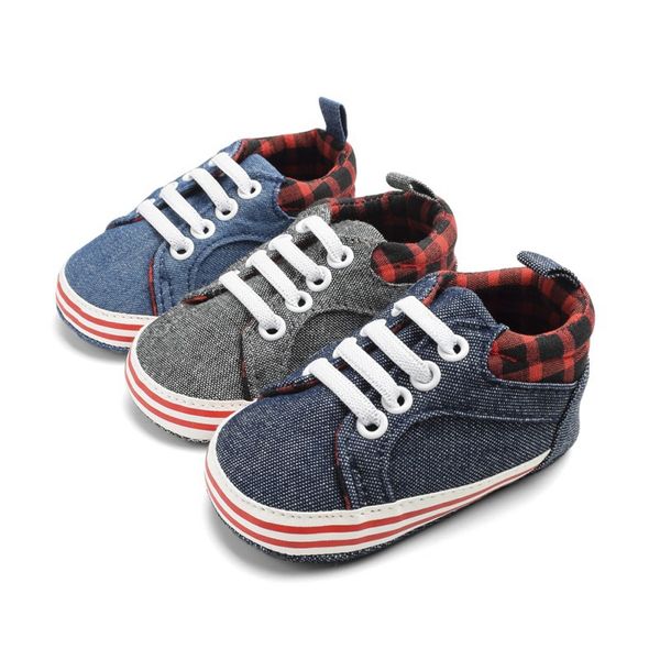 

детская обувь малышей walking shoesborn первый ходунки дети мальчики мягкая anti-slip sole denim sneaker infant prewalker новый hvlv