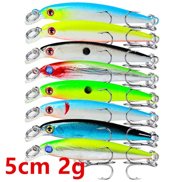 

5cm 2g minnow fishing hooks fishhooks 10# hook fishing lure hard baits & lures pesca fishing tackle accessories wholesale_29
