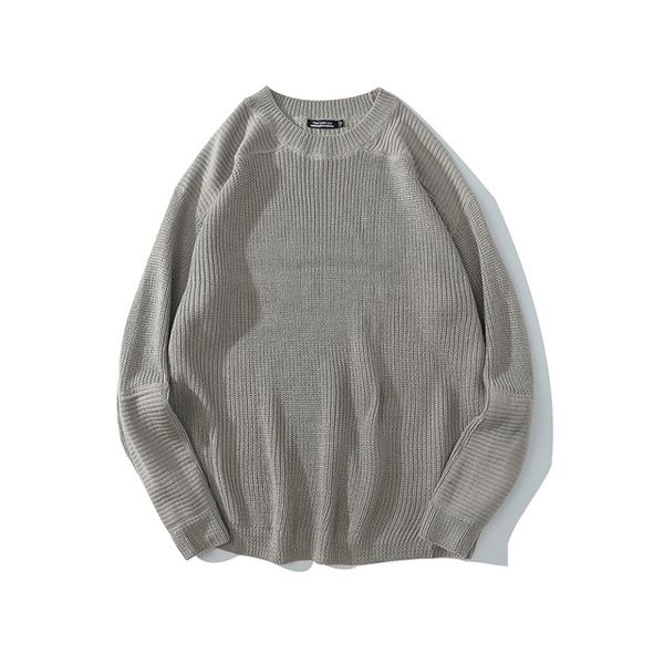 

original solid round neck sweater oversize mens hip hop baggy clothing pullover streetwear loose casual sweaters, White;black