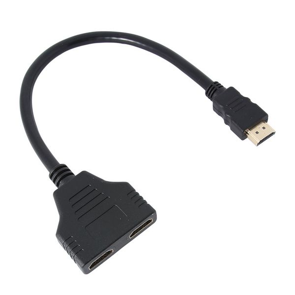 

selling spot goods in black flat twin hdmi one divided into two adapter cable 0.3 m