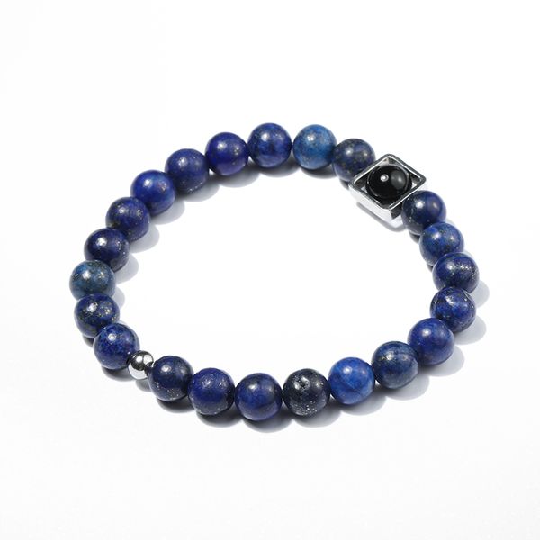 

wholesale fashion natural lapis lazuli simple men bracelets beads bracelet for jewelry gift 50pcs/lot+ing, Black