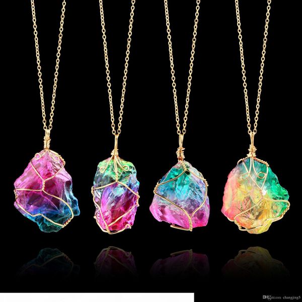 

новый природный кристалл кварца healing точки чакра бисера gemstone ожерелье оригинальный природный камень-стиль кулон ожерелья ювелирные це, Silver