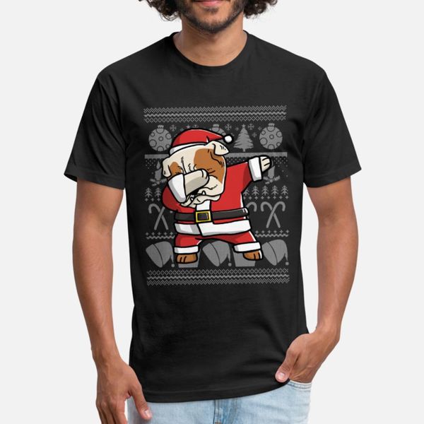 

english bulldog dabbing ugly christmas t shirt men designs cotton round collar natural crazy new fashion spring pictures shirt