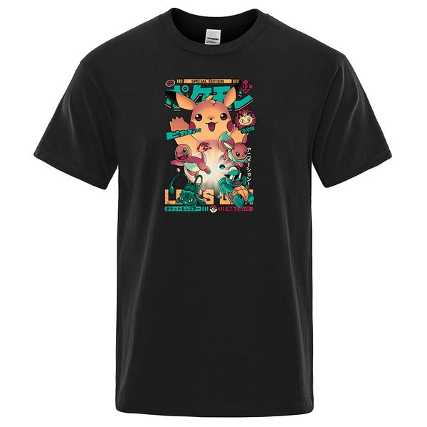 

lovely cute cartoon print man's t shirts short sleeve summer tee shirt man 2020 fashion brand hip hop loose black streetwear