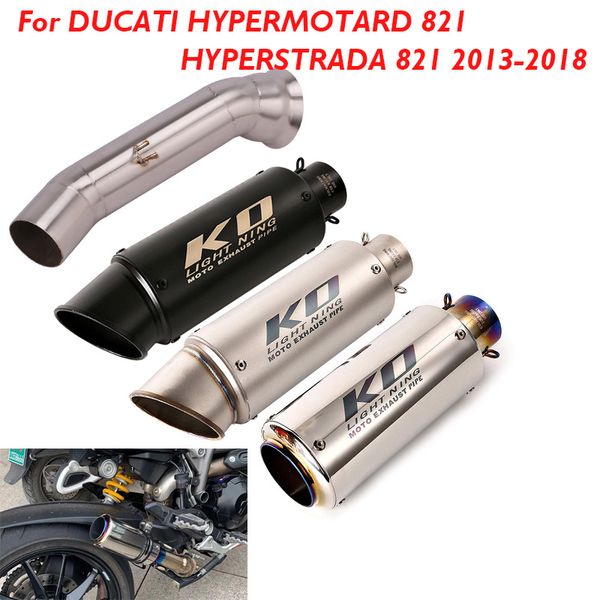 

motorcycle exhaust system muffler escape connector link tube middle pipe for hyperstrada 821 hypermotard 821