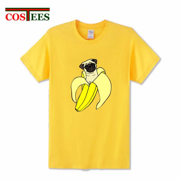

смешные banana мопса t рубашки мужчины tee рубашка унисекс hipster топы tee любителей собак подарок тенниску самец печататься tshirt camiset