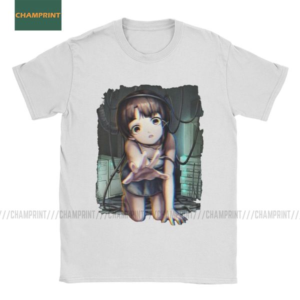 

iwakura serial experiments lain t-shirts for men manga girl sci fi japanese cotton tee shirt short sleeve t shirt plus size