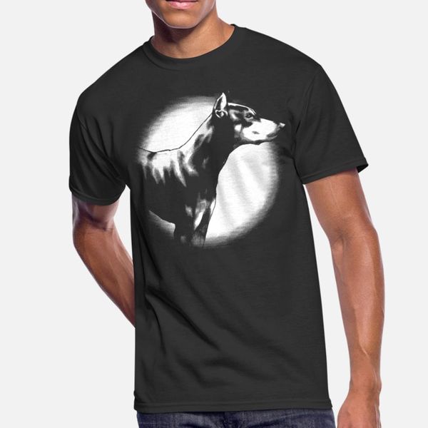 

doberman pinscher dog portrait monochromatic t shirt men printing cotton round neck letters interesting humor spring vintage shirt
