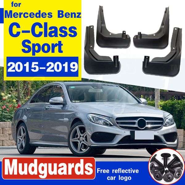 

car mudguards for mercedes benz c-class sport w205 2015 ~ 2019 mudflap fender mud guard flaps splash guards accessories