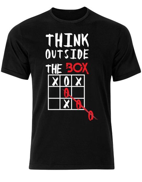 

men's t-shirts think outside the box funny mens tshirt men fashion hip hop skipoem cotton short sleeve clothes summer, White;black