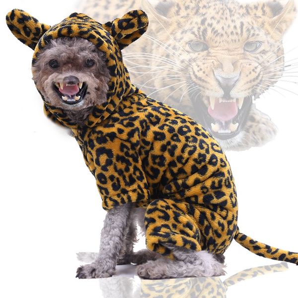 Vestiti per animali di Halloween Autunno e inverno Flanella a due zampe Forniture per cani caldi per gatti Teddy Bichon tigre Vestiti per la trasformazione257k