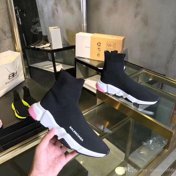 

men's and women's fashion casual sports shoes, high-end socks shoes, selling couple models, multiple colors with boxad, Red;white