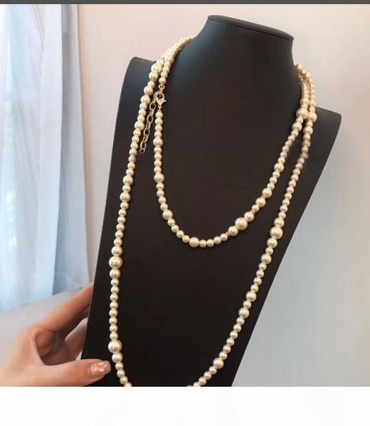 

new classic style long necklace fashion designer bead necklace for women pendant necklace for wedding jewelry, Silver