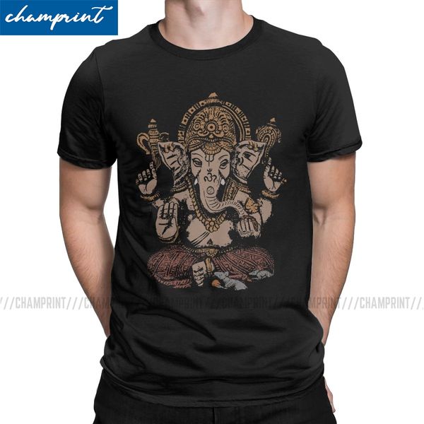 

ganesha 3d t shirt for men cotton awesome t-shirts round collar shiva hindu god india lingam tees short sleeve clothing summer
