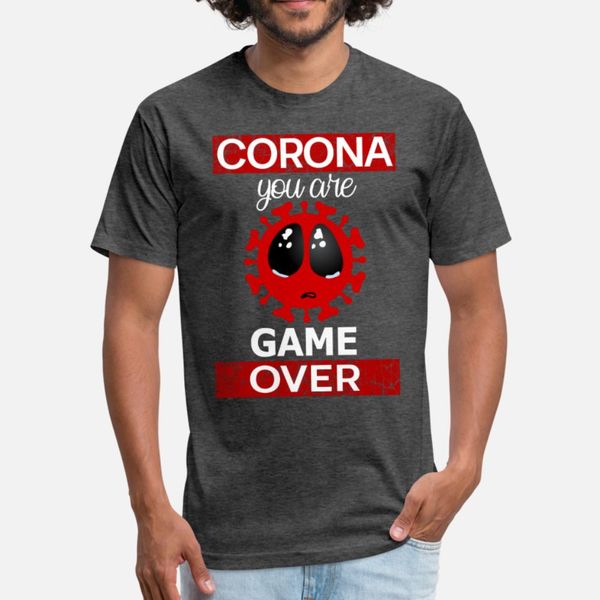 

corona game over t shirt men customized cotton s-3xl natural anti-wrinkle basic summer style pattern shirt