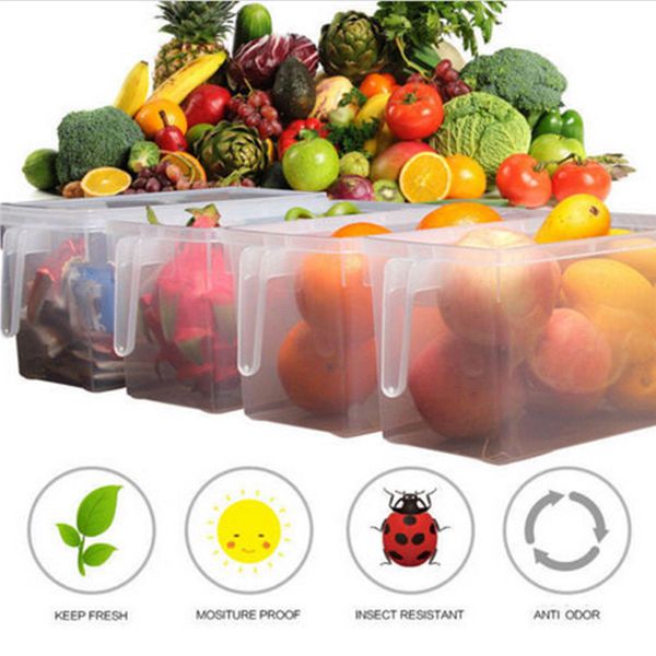 

4.7l transparent kitchen crisper container box refrigerator storage box with handle