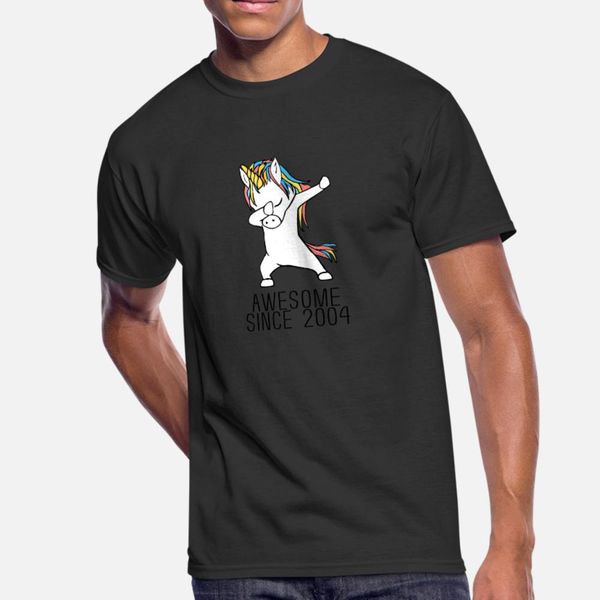 

awesome since 2004 dabbing unicorn 14. gift t shirt men printing 100% cotton s-xxxl fit gift funny summer style trend shirt