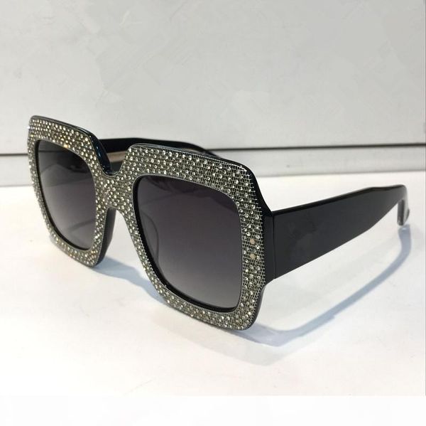 

luxury 0048 sunglasses large frame elegant special designer with diamond frame built-in circular lens come with case, White;black