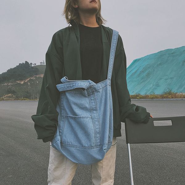 

women shoulder bag large capacity cowboy denim jeans tote crossbody bags casual shopping shopper bag fashion beach handbags mx200717