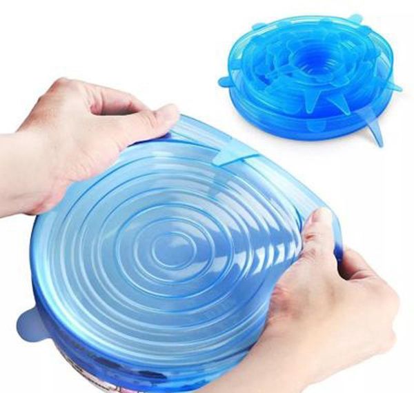 

resisting of silicone all cover durable fresh keeping food save 6pcsset and reusable lids food shapes sizes fits heat container vtyjp