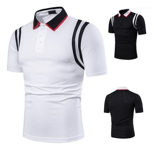 

loose mens casual designer luxury clothing summer business polo color sleeve solid polo lapel neck short mens shirt igfbv