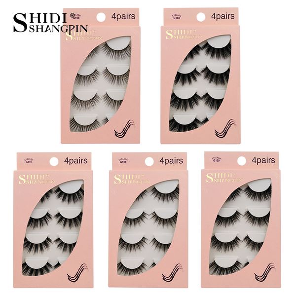 

eyelashes 3d mink hair natural thick 4 pairs of false eyelashes pure handmade eyelashes soft natural thick fake eyelash