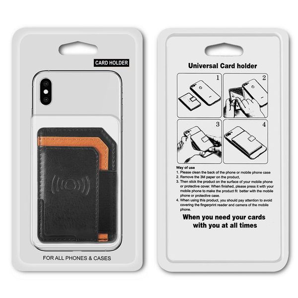

cgjxsuniversal elastic wallet credit card slot 3m sticker leather magnet car suction for iphone samsung huawei xiaomi mobile phone with pack