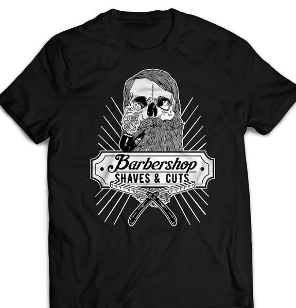 

babershop волос-стилист череп-крыла бритва-cuts gift-for-hipster customized t-shirt марки одежды лето 2019 o-образный вырез мужской майки