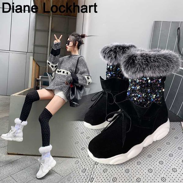 

women's winter boots brand quality women snow boots fur insole lady warm shoes girl sweet outdoor booties female ing, Black