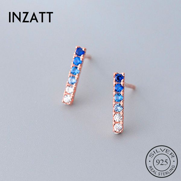 

stud inzareal 925 sterling silver gradient zircon sticks earrings for fashion women party fine jewelry minimalist accessories, Golden;silver