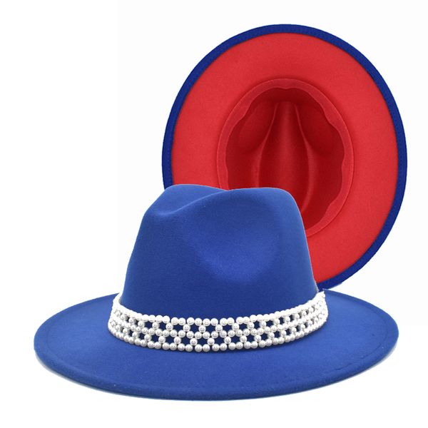 

new women's wool fedora hat men's wide brim hat shallow fedora jazz fall winter cowboy f90, Blue;gray