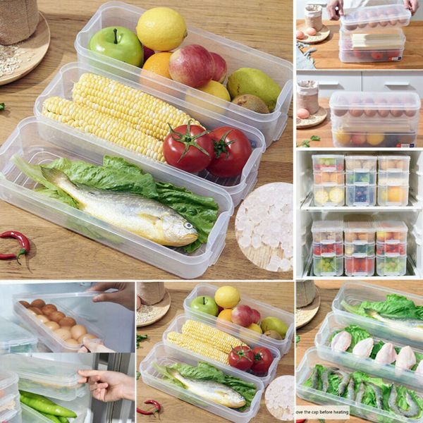 

fridge storage box fruit clear container organizer case reusable preservation storage box new