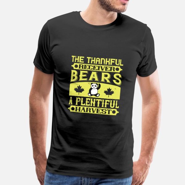 

thanksgiving thankful receiver bears harvest t shirt men crazy 100% cotton size s-3xl slim crazy new style summer style cool shirt