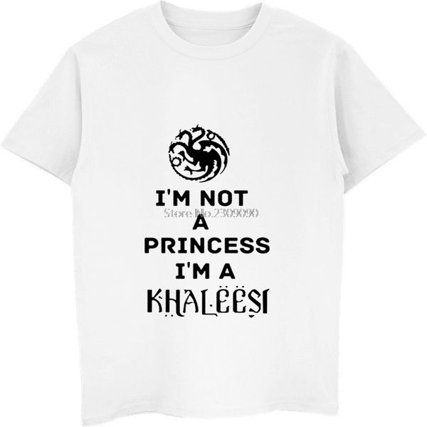 

новый я не принцесса я khaleesi футболки мужчины / женщины топы хлопка с коротким рукавом дейенерис targaryen футболка hip hop tee top