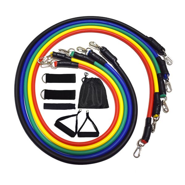 

fitness equipment 11pcs resistance bands set natural rubber latex fitness gym exercise elastic pull string resistance bands
