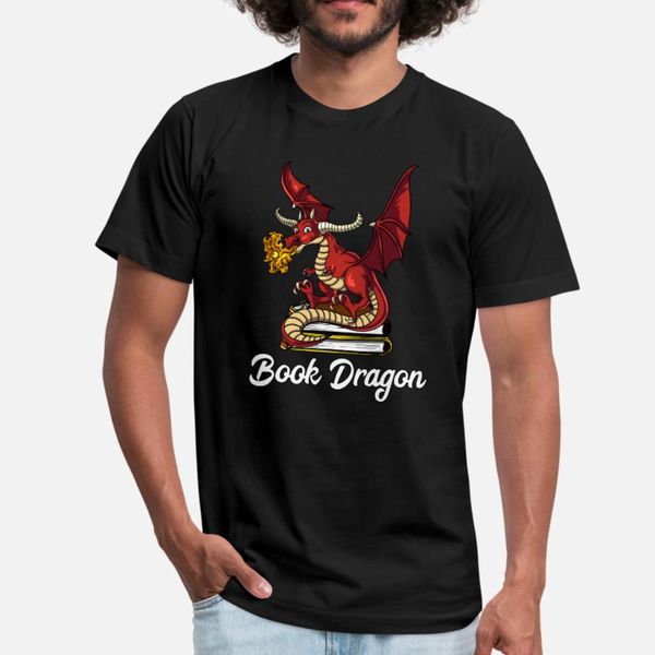 

book dragon fantasy reading lover t shirt men personalized 100% cotton size s-3xl pattern sunlight fashion spring pictures shirt