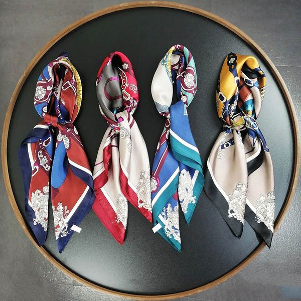 

spring thin square towel silk scarves europe and america sell women handbag scarf shawl 70cm silk scarve head scarf, Blue;gray