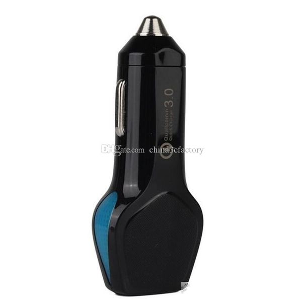 

qc 3.0 quick charger fast charging blue led light car charger for ipad iphone samsung android phone gps pc