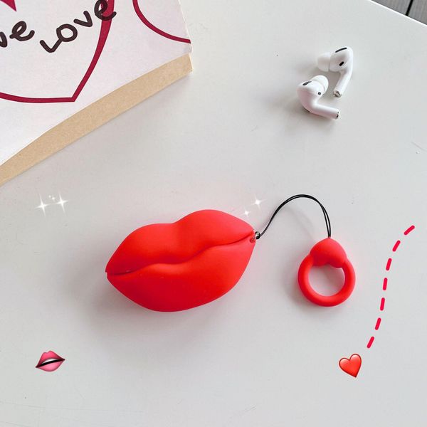 

cgjxsluxury airpods case three -dimensional lips airpods pro protective cover 3 generation wireless bluetooth headset shell silicone so