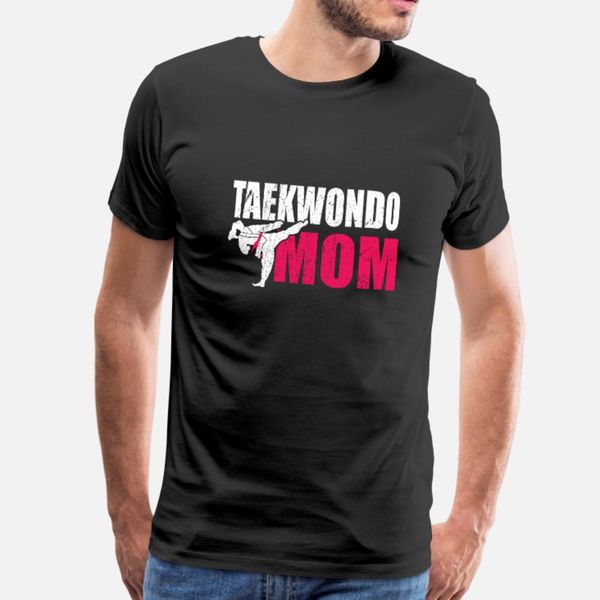 

proud aikido mom of a taekwondo fighter gift idea t shirt men personalized 100% cotton s-xxxl solid color loose new fashion shirt