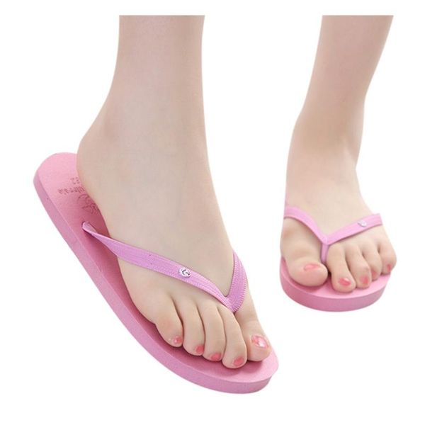 

women gilrs summer animal solid beach flip flops anti-slip slipper casual shoes, Black