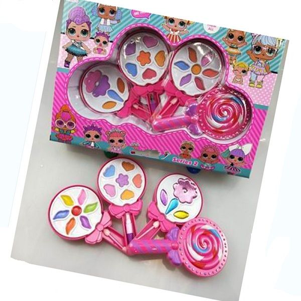 

3 layer eyeshadow folded plastic loliipop shape package beauty cosmetics halloween gifts for kids age 5