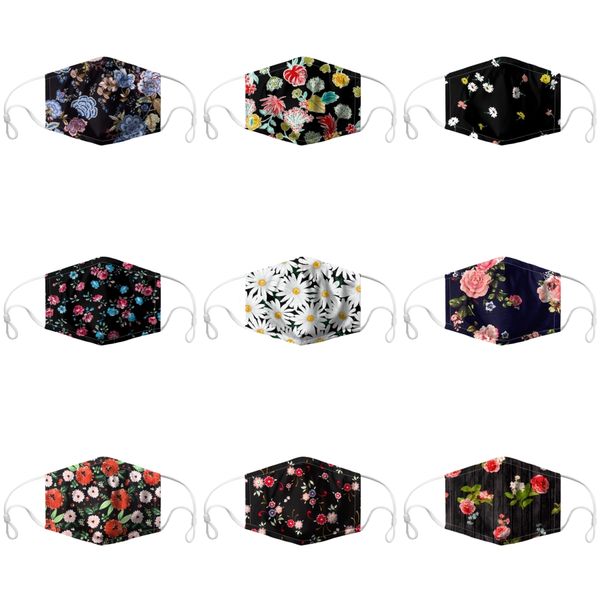 

mask earloop designer printed face masks gift 1 1pcs#977, Black