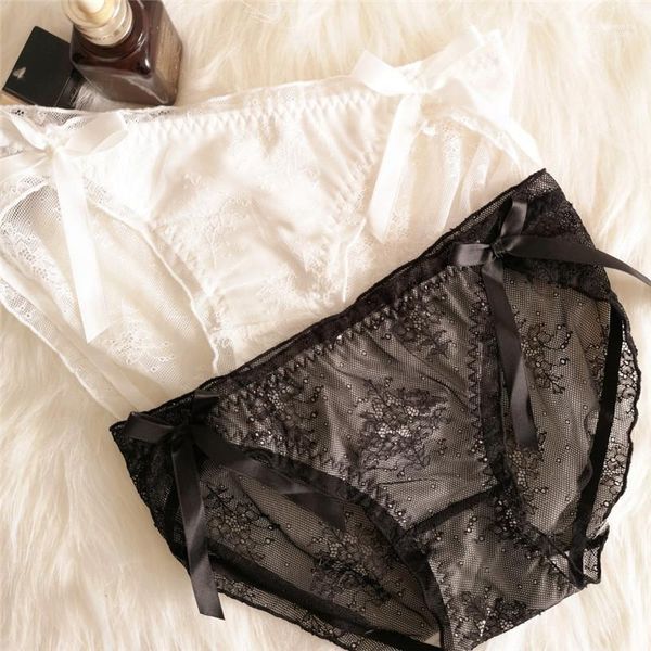 

lace silk woman briefs comfortable breathable black cotton mesh bottom donna underwears ladies low waist briefs sexy, Black;pink