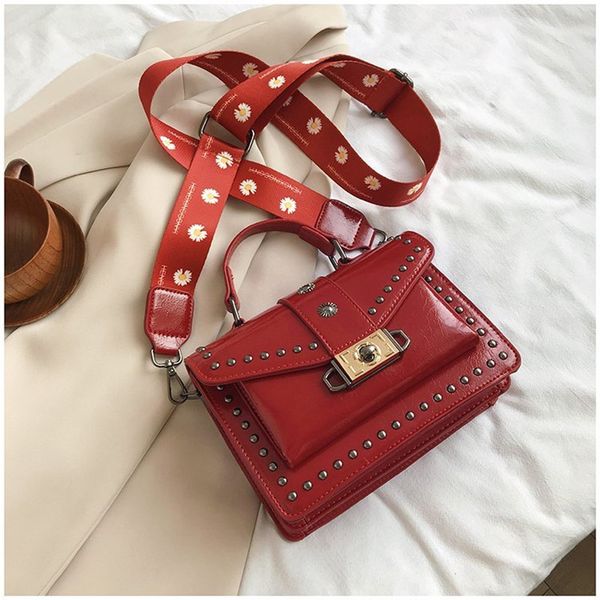 

rivets pu leather crossbody bags for women 2020 fashion shoulder messenger bag female travel handbags and purses