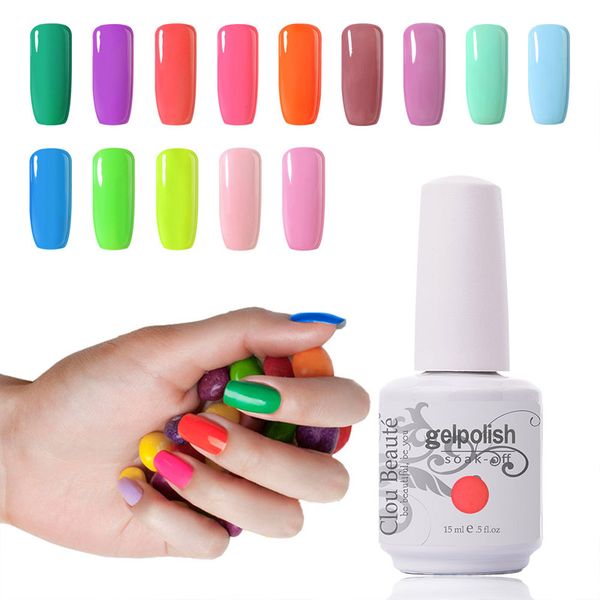 

nail gel quality clou beaute 15ml choose 1 color polish uv lacquer soak-off lamp, Red;pink